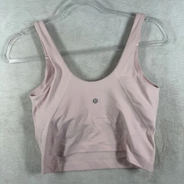 Lululemon Align Tank Top Pink LW1DUDS Size 6 Built-in Bra Cropped Yoga Camisole - Image 3