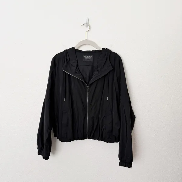[Athleta] Black Day Drift Jacket Cropped Lightweight Windbreaker Size Medium M - Image 2