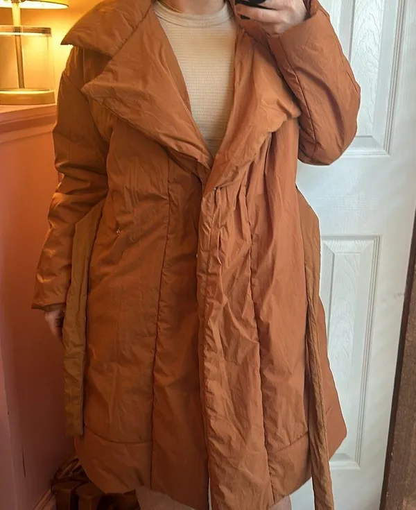 Target  Wrap Puffer Brown Jacket - Image 4