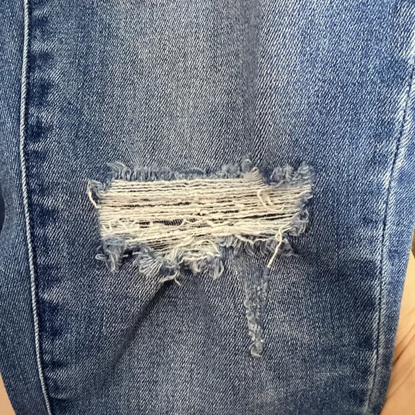 American Eagle distressed exposed zipper super hi-rise jegging crop jeans sz 4 - Image 6
