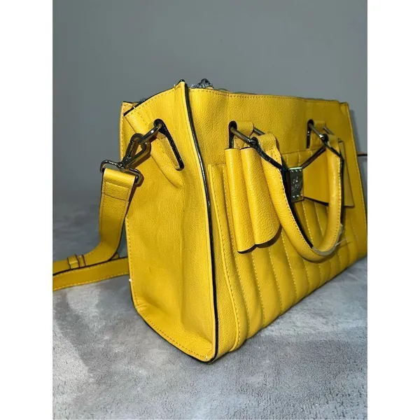 Betsey Johnson Satchel Crossbody Yellow Bag Shoulder Purse - Image 2