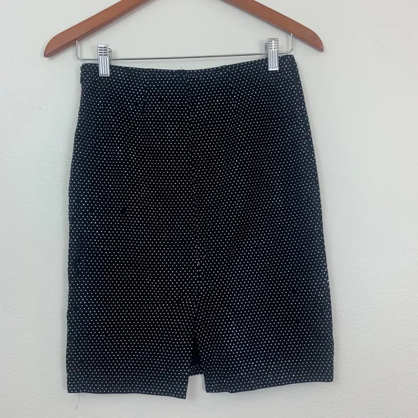 Hotel Particulier Black Silver Studded Polka Dot‎ Pencil Skirt Size 36 US 4/6 - Image 2