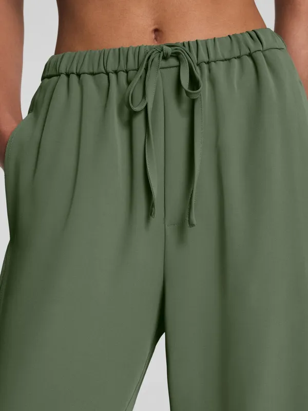 SPANX CarryOn Pant Wide Leg Drawstring Eucalyptus Green size Large - Image 9