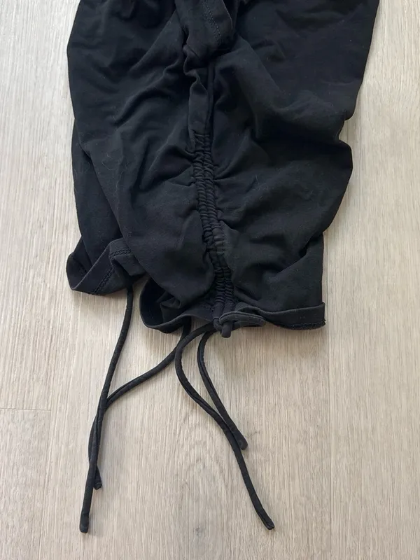 Princess Polly Black Short Sleeve Ruched Drawstring Crop Top - Image 3