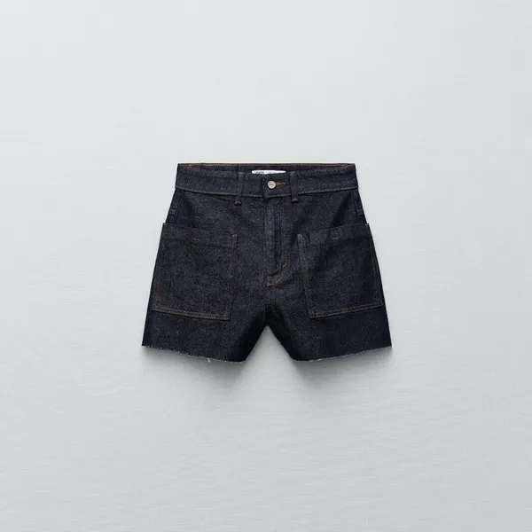Zara | Classic Blue Denim Women's Jean Shorts High Rise Size 0 - Image 3