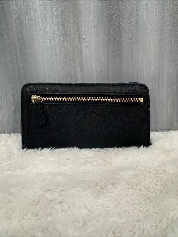 Michael Kors Black Saffiano Snap Wallet with Gold Logo - Image 2