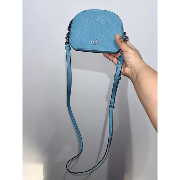 Coach Mini Serena Crossbody Bag 97561 Aqua‎ Crossgrain Leather MINT Z - Image 3
