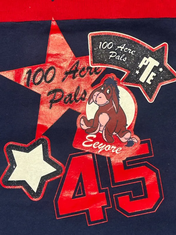 VTG 90s Disney Eeyore Winnie The Pooh Graphic T Shirt XL Colorblock whimsical XL - Image 5