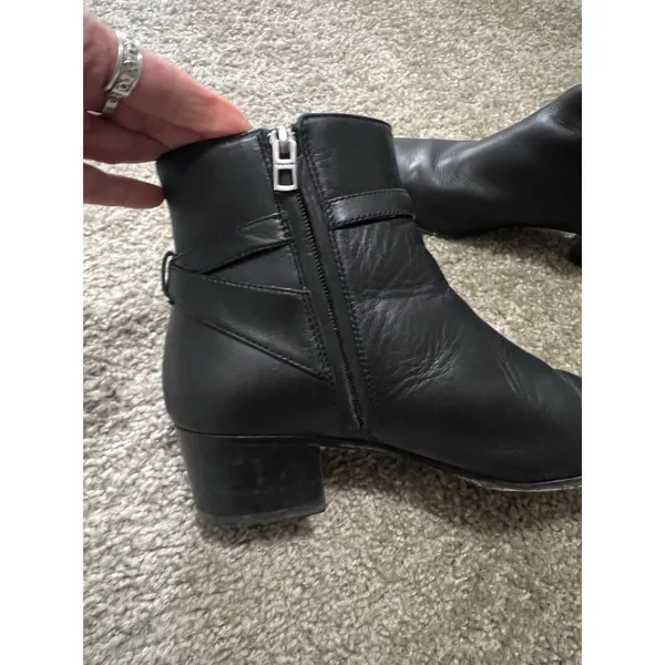 Coach Women's Chrystie Bootie Black Leather Ankle Heeled Size 9 - Image 14