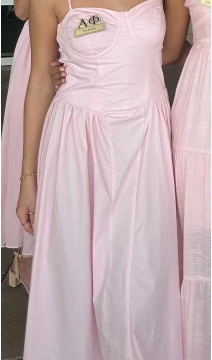 Midi blush pink corset dress - Image 2