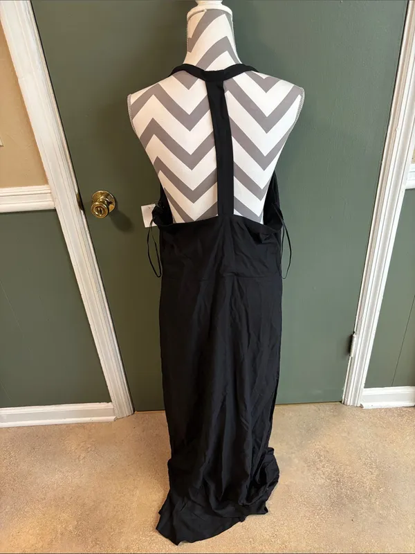 Vince Camuto Black Halter V-Neck Maxi Dress - Image 2