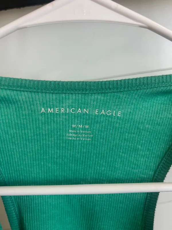 American Eagle Henley True Tank Bright Green - Image 4