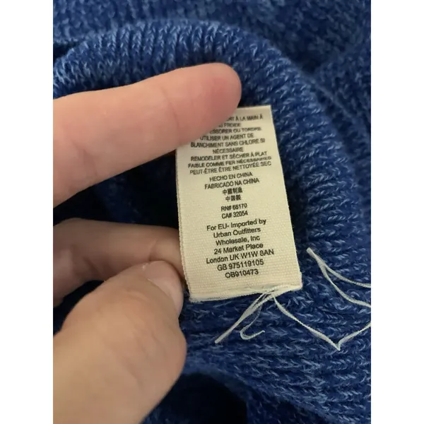 Free People Too Good Blue Knit Sweater Slouchy Boho Coastal XS OB910473 - Image 6