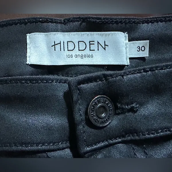 HIDDEN JEANS Coated High Waist Flare Jeans size 30 black - Image 11