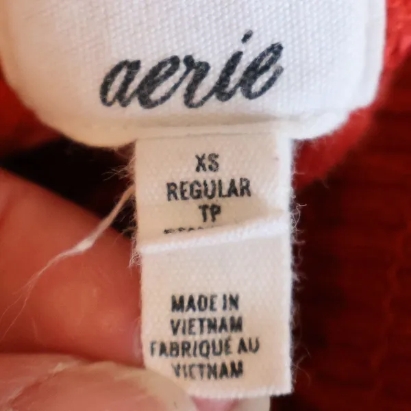 Aerie Ribbed Flare‎ Leggings Pants Womens Size XS Red Boho Bell Bottoms - Image 4