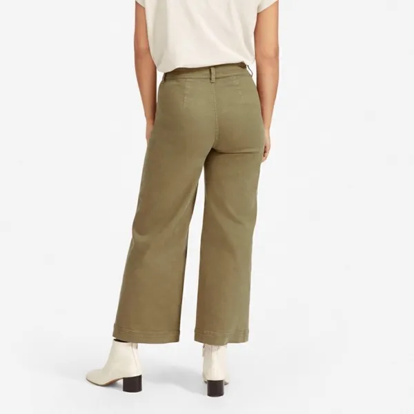 Everlane Wide Leg Crop Pants Patch Pockets - Image 3