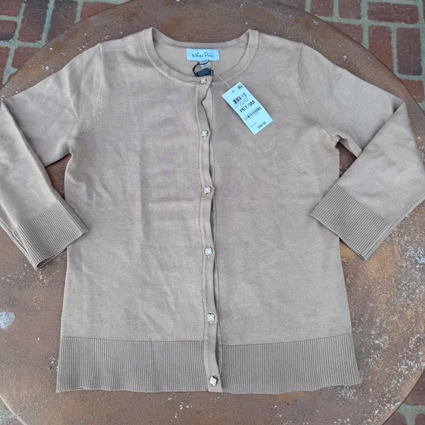 J.Crew NWT classy button front Cardigan sweater in tan sz PS #preppy - Image 4