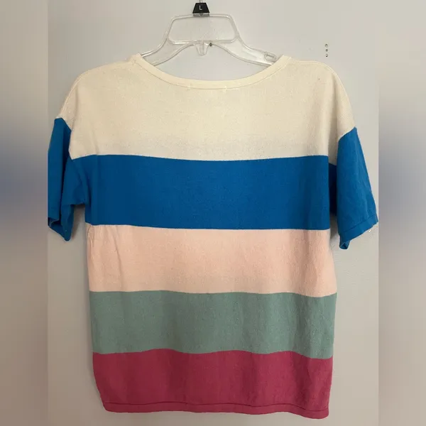 Boden Pink and Green Knit Sweater‎ Top Size 6 - Image 2