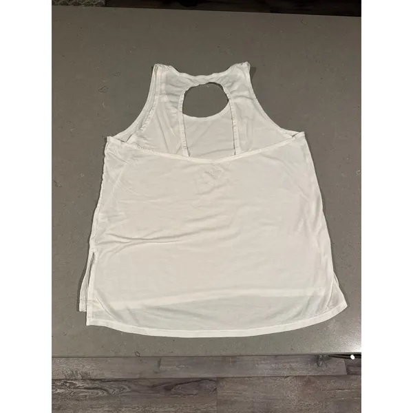 Athleta Hi-Low Flowy Tank Top Women's‎ Size small White no underneath bra - Image 3