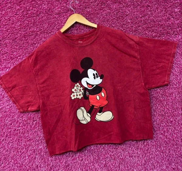 Disney Mickey Mouse Mineral Wash Crop Top size XL - Image 3