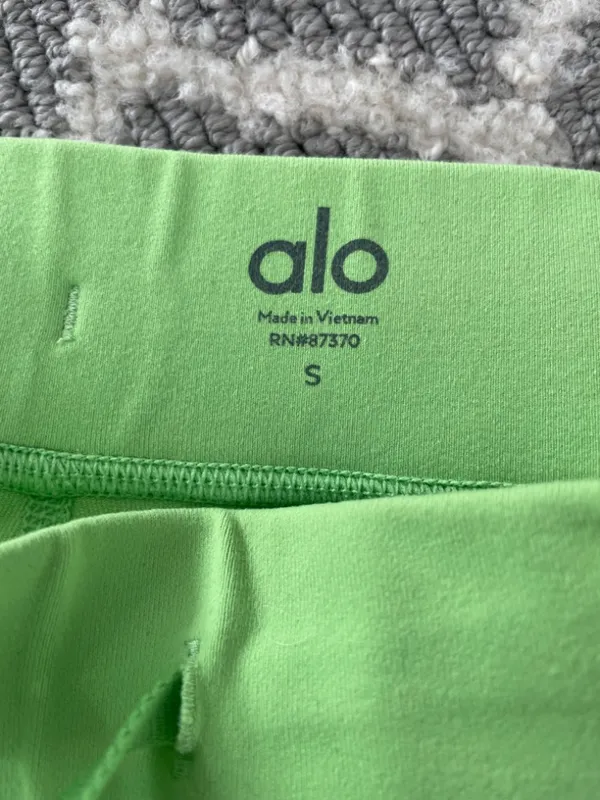 Alo Checkpoint 7/8 High Waist Leggings In Green Apple Size S! - Image 4