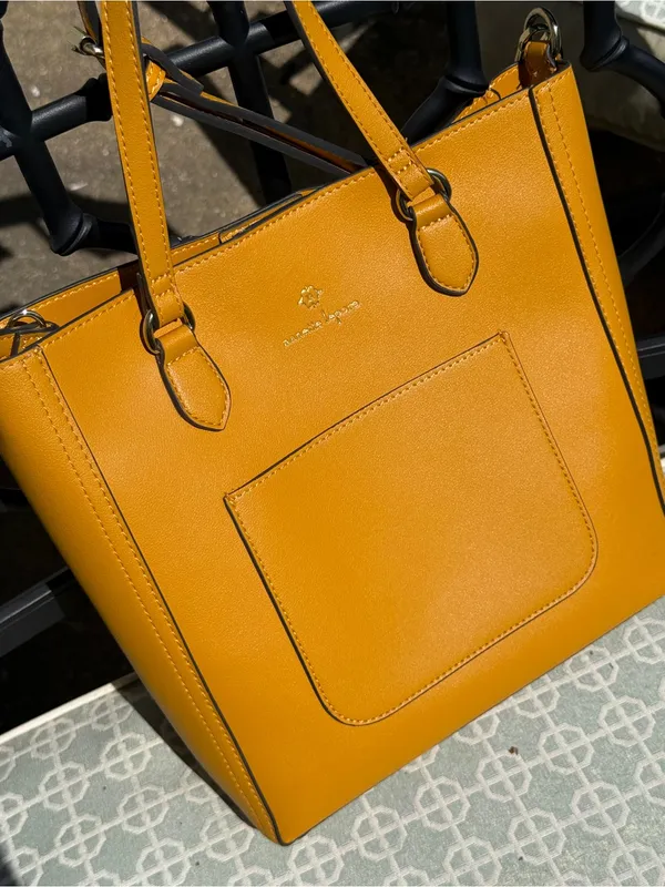 Nanette Lepore Mustard Yellow Tote Bag - Structured Everyday Carry - Image 4