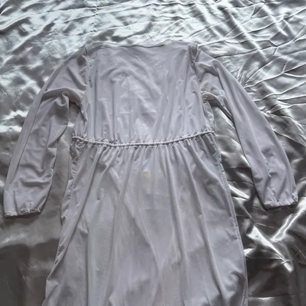 Sheer Long Cardigan Swim Cover White - Image 7