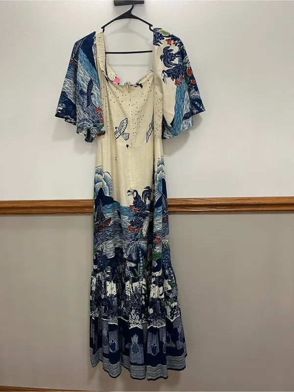 NWT Farm Rio Tropical Tiles Midi Dress Size Large - Image 3