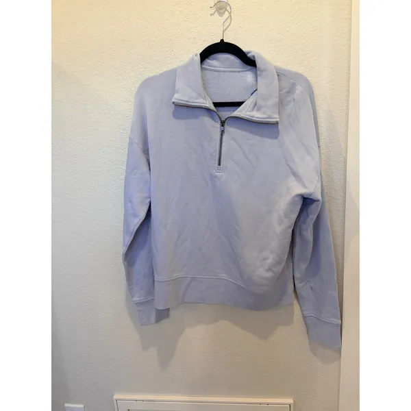 Vince Womens Light Blue Cotton Quarter Zip Pullover Sweatshirt Small - Image 2