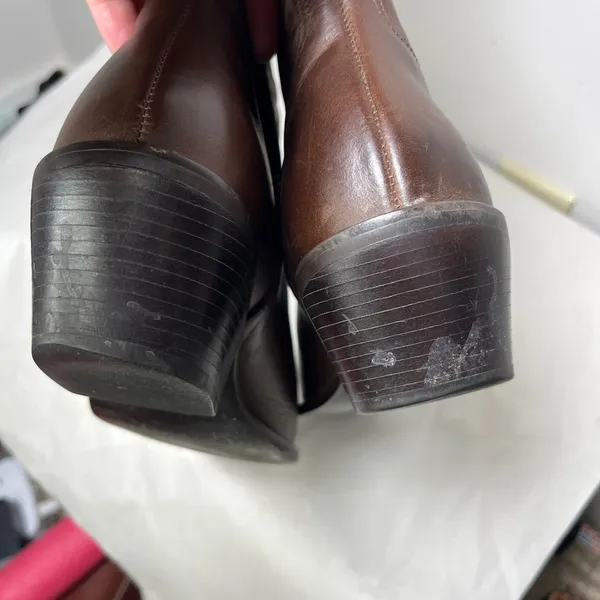 Womens sz 8M Matisse Chocolate Leather Point Toe Cowboy Western Pull Up Boots - Image 14