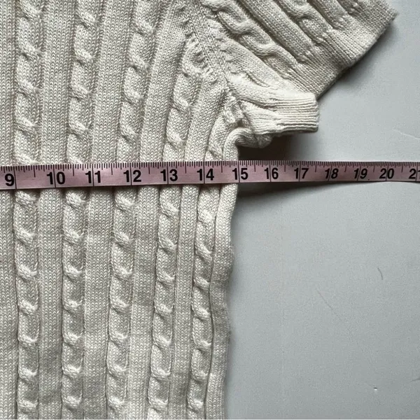525 America Ivory Cable Knit Polo Sweater Size X-Large NWT - Image 4