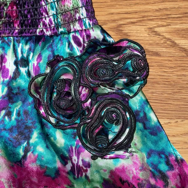 IZ Byer Colorful Sleeveless Blouse Women’s Large Elastic Neck Waist EUC - Image 2