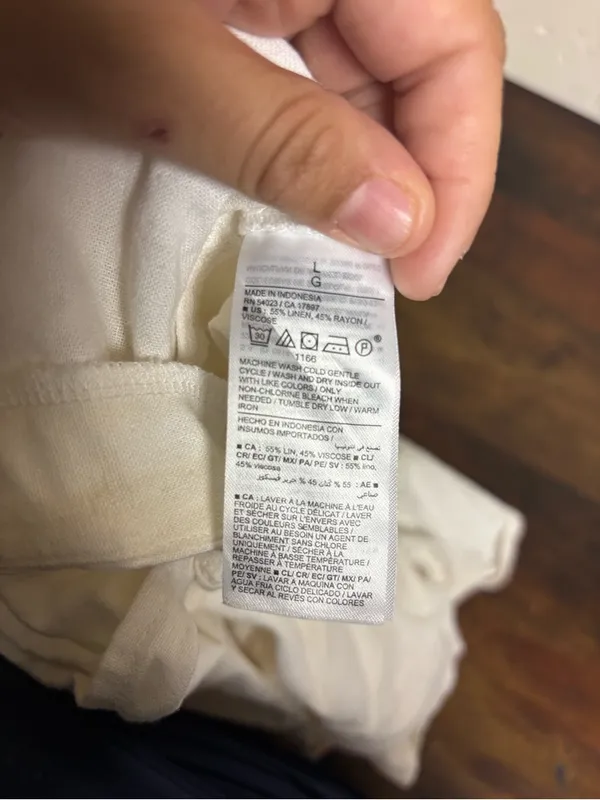 Old Navy Linen Blend Wrap Front Mini Skort Size L White Tie Waist - Image 4