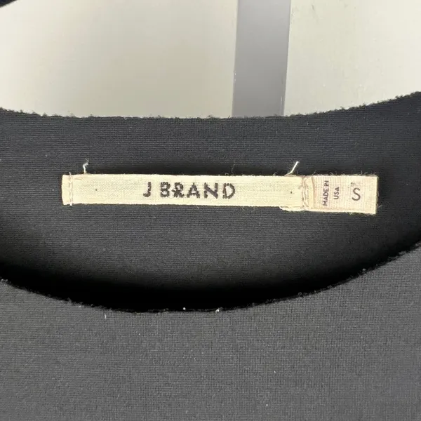 J Brand Black Scuba Short Sleeve Top Structured Raw Hem‎ Size S JW50WO4457 - Image 4