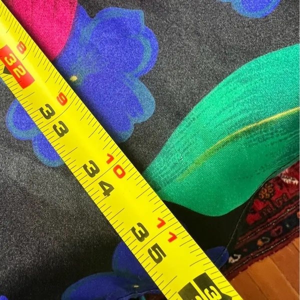 Barbizon Vintage Floral V-Neck Mini Dress Satiny‎ Short Sleeve Large - Image 6