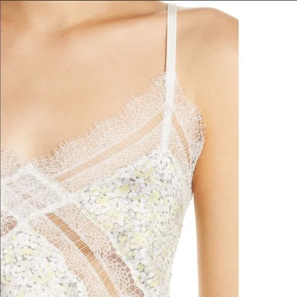 Jason Wu Lace Trim Satin‎ Chemise Slip Negligé Lingerie, Yelllow, Medium, NWT - Image 5
