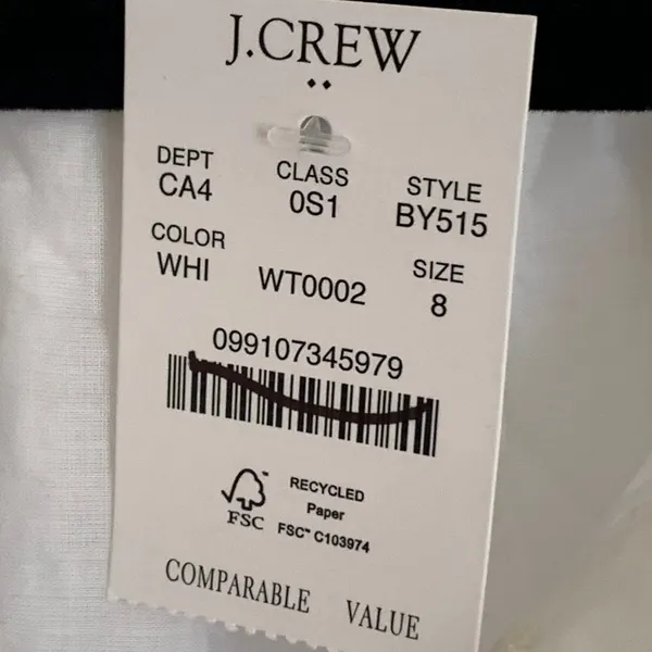 NWT J. Crew Factory Eyelet Collared Mini Shirtdress in‎ White BY515 - Image 10