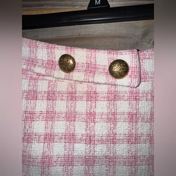 ZARA Pink Plaid Mini Skirt/shorts XS - Image 5