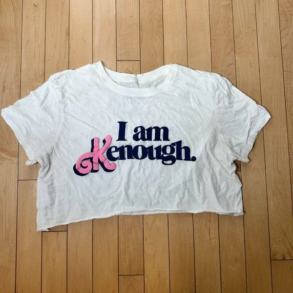 BARBIE THE MOVIE "I Am Kenough" Cropped T Shirt Size Small - Image 2