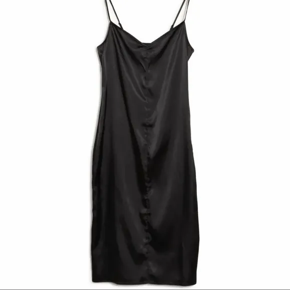AFRM Revolve Katica Satin Midi Dress In Noir Elegant Black Satin Slip Dress M - Image 7