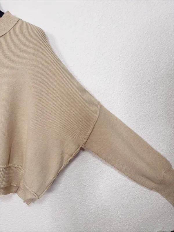 Miss Sparkling Beige Dolman Sleeve Relaxed Oversized Knit Sweater NWOT - Image 5