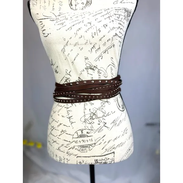 8 Other Reasons Suedette Studded Belt in Brown 43" - Image 14