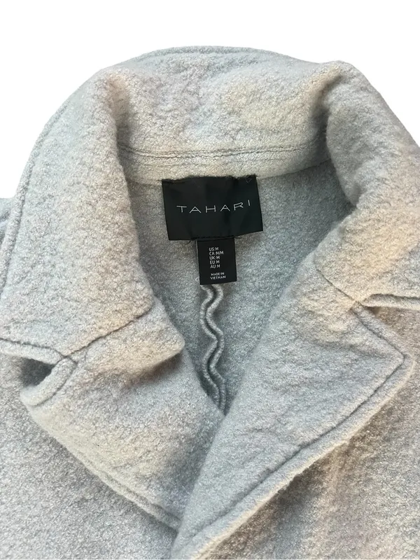 Tahari Double-Breasted Pale Gray Pea Coat - Image 2