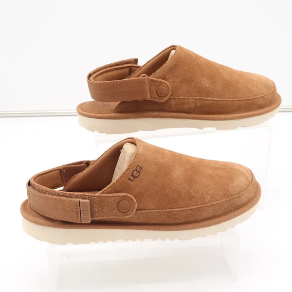 UGG Goldenstar Clog Chestnut Suede Platform Swivel Strap Shoes Size 6 - Image 3