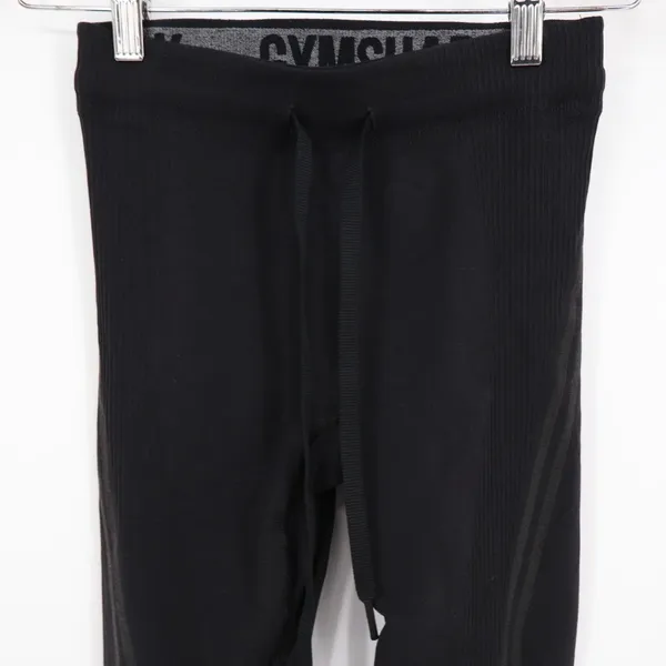 Gymshark Black Ribbed Seamless Leggings Activewear Athleisure Size S - Image 3