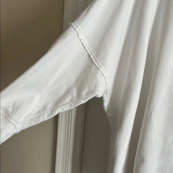 Aerie White Big Chill Oversized Distressed Sweatshirt - Image 4