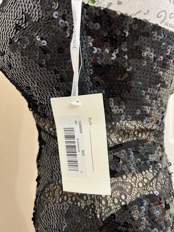 NWT Jovani Strapless Black Sequin Lace Tulle Mermaid Evening Dress Size 2 - Image 10