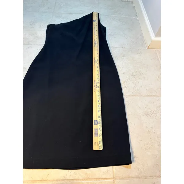 Lauren Ralph Lauren Black One Shoulder Midi Dress‎ Size 4 Formal Evening - Image 8