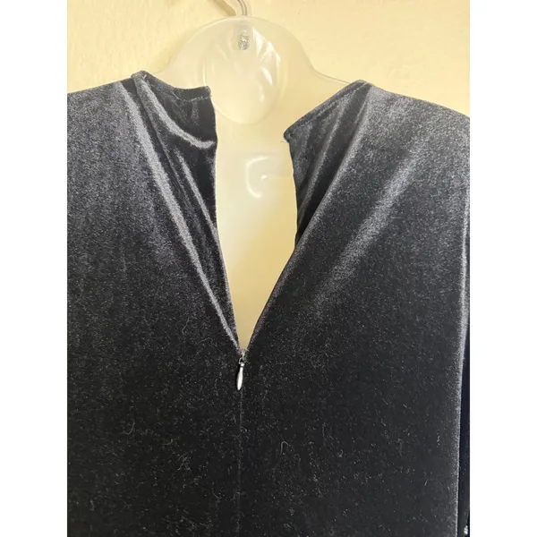 Love X Design Womens M Maxi Dress Black Velvet Long‎ Sleeve V Neck Event NEW - Image 10