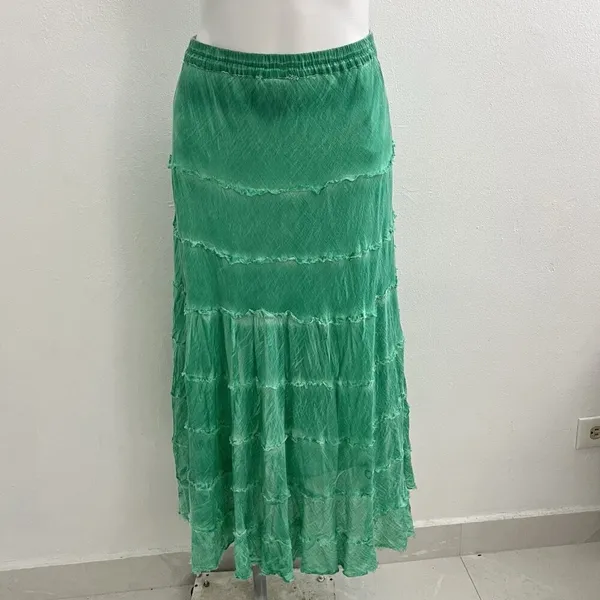 NEW METROWEAR Crinkle Madi tiered Skirt Green SMALL beach Boho Hippie Peasant - Image 4